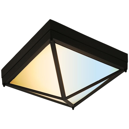 Sunlite 10-in LED Pyramid Black Flush Mount Light 12W 75W Equiv Color Selectable 30K/40K/50K Non-Dimmable 81328-SU